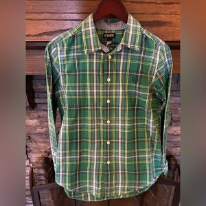 Chaps Green and Yellow Plaid Button Down Shirt